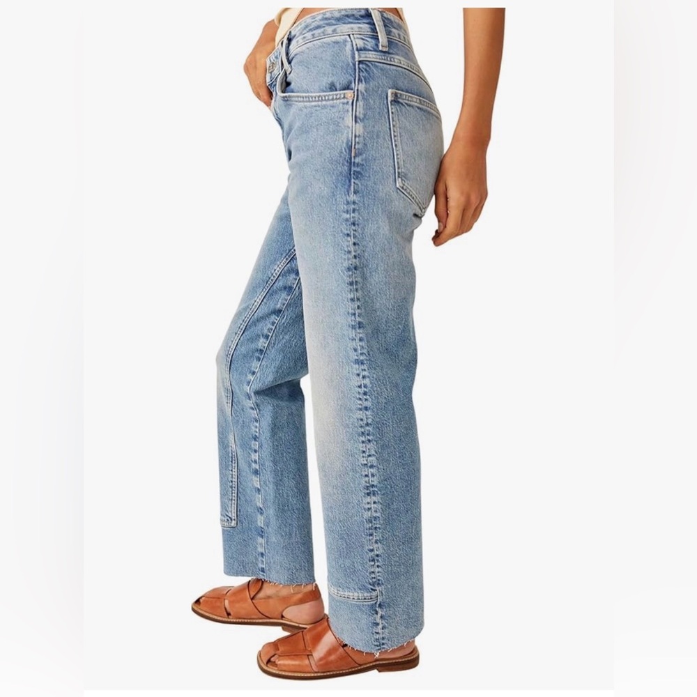 We The Free Light Wash Straight-Leg Jeans